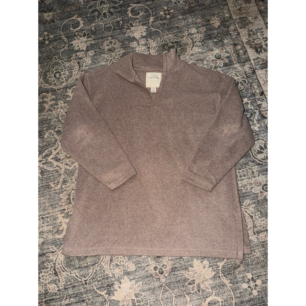 Victoria's Secret Country Vintage Quarter Zip Fleece Tan Brown
